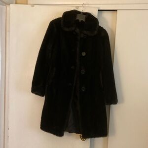 Elegant Black Faux Fur Coat